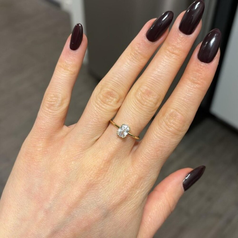The Miley Dainty and delicate gold cz rectangle stone ring sterling silver